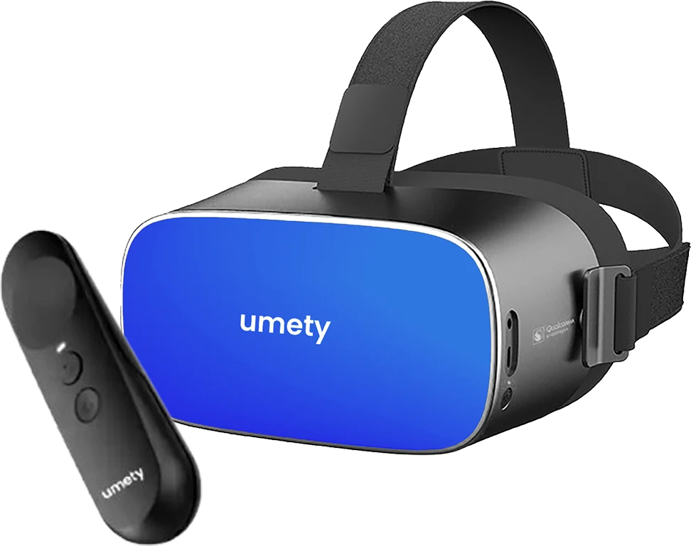 UmetyVR headset with handheld Bluetooth controller