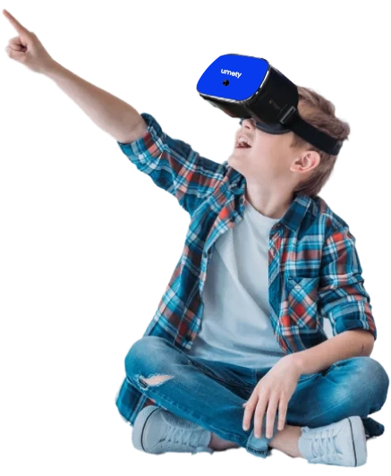 Student using Umety VR for STEM learning